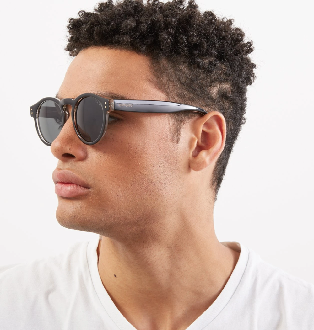 KOMONO CLEMENT BLACK TORTOISE GLOSS FRAME DARK FREY LENS — NO
